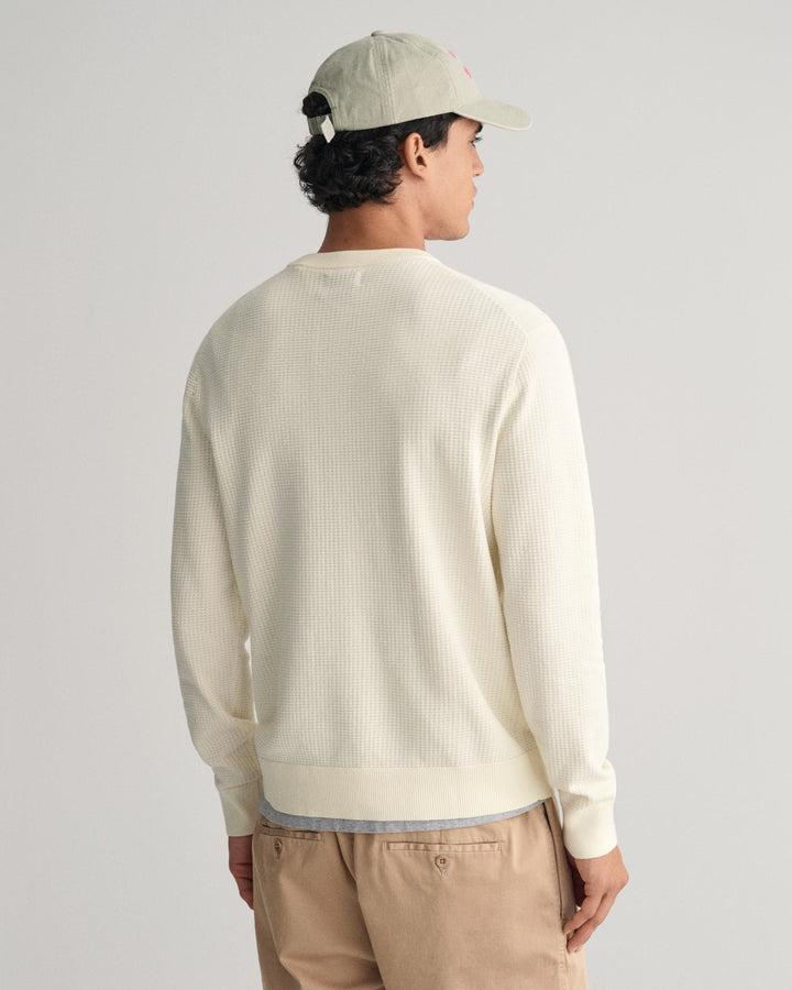 TEXTURED COTTON C-NECK